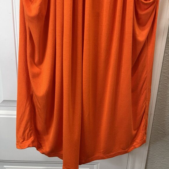One A Orange Scoop Drape Neck Sleeveless Top Stretch Womens Size M - Picture 8 of 9
